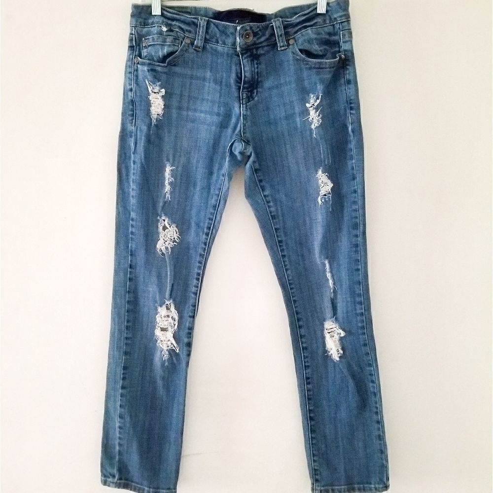 Refuge denim heavy distressing